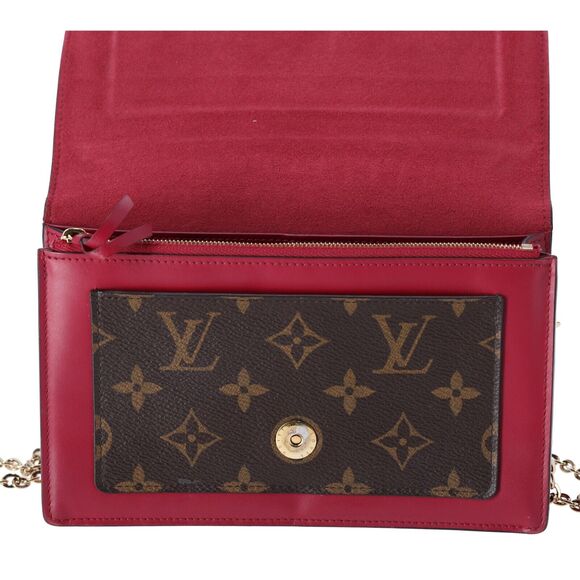 Louis Vuitton Portefeuille Flor M67404 Chain Wallet Crossbody Monogram Fuchsia - Picture 8 of 9